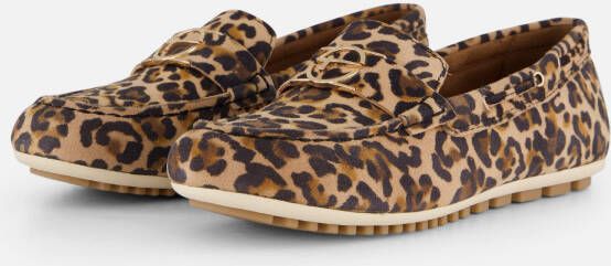Tamaris Loafers van leer met labeldetails