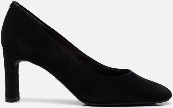 Tamaris Zwarte Suède Pump met Zilveren Ketting Black