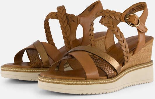 tamaris Sandalen met hak cognac Synthetisch