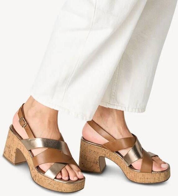 Tamaris Sandalen met hak cognac Synthetisch Dames