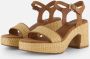 Tamaris Sandalen met hak cognac Textiel Dames - Thumbnail 2