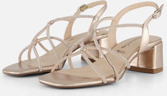 tamaris Sandalen met hak goud Synthetisch