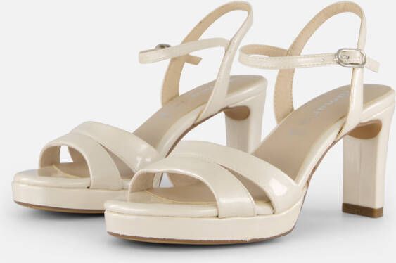 Tamaris Metallic Gouden Vegan Sandalette met 7 5 cm Hak Yellow Dames