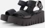 Tamaris Sandalen van leer met geprofileerde plateauzool - Thumbnail 1