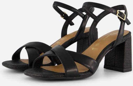 Tamaris Elegante Zwarte Platte Sandalen Black