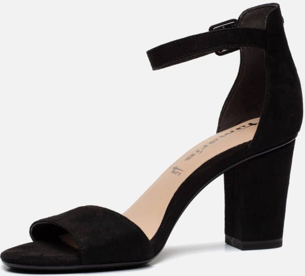 Tamaris Zwarte Vegan Sandalette met Gespsluiting Black Dames