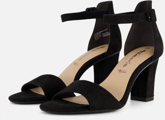 tamaris Sandalen met hak zwart Textiel