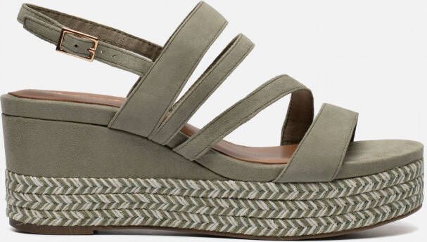 Tamaris Sandalen met sleehak groen