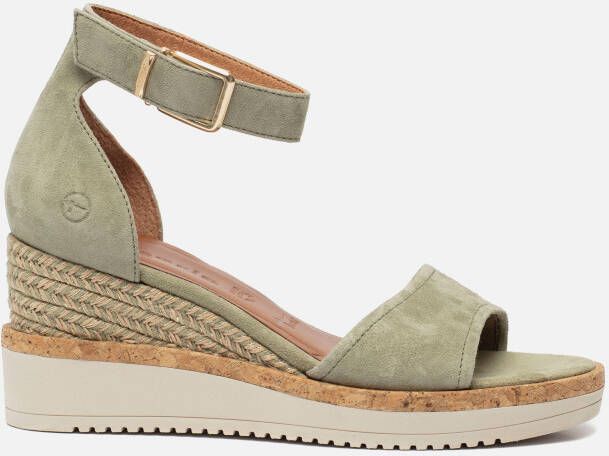Tamaris Casual open teen pistache sandalen Green Dames