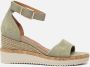 Tamaris Casual open teen pistache sandalen Green Dames - Thumbnail 1