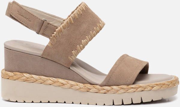 Tamaris Sandalen sleehak taupe Leer Dames