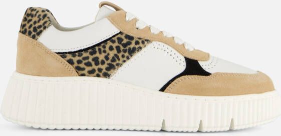 Tamaris Sneaker met Geribbelde Platformzool en Beige Accenten Multicolor Dames