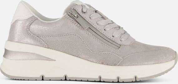 tamaris Sneakers zilver Leer