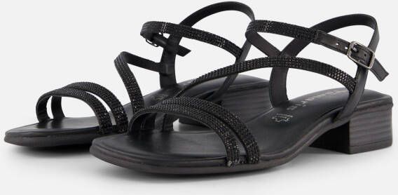 tamaris Strass Sandalen zwart Leer