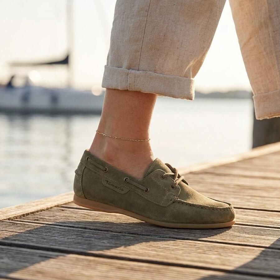 Tamaris Bootschoenen groen Suède