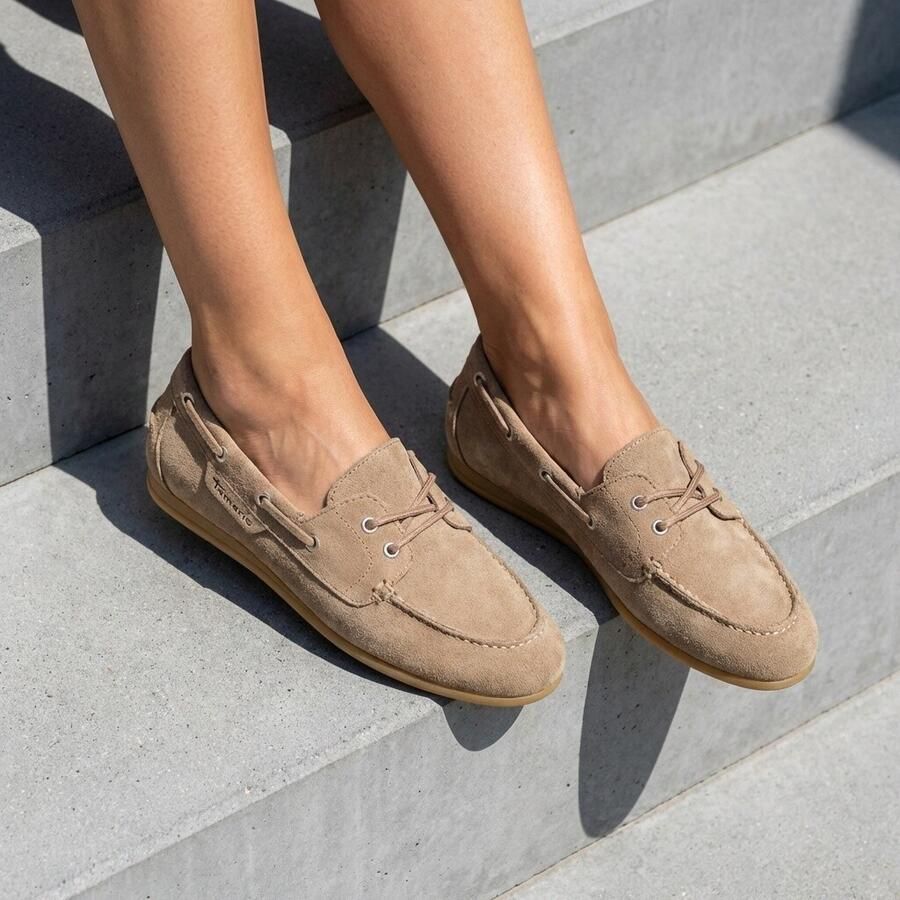 Tamaris dames leren mocassin 1-23602-44-341 instapschoen voor dames Beige - Foto 2