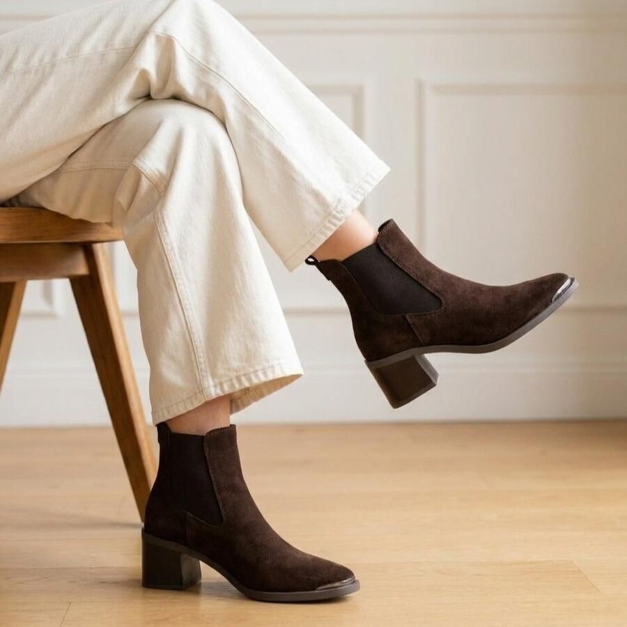 Tamaris chelsea boots van echt rundleer