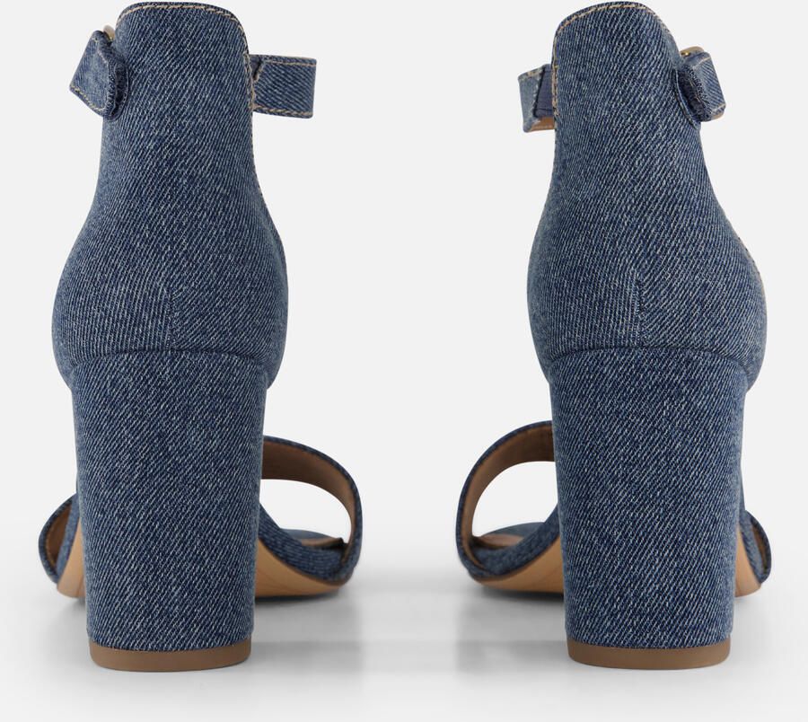 Tamaris Denim Sandalen met hak blauw Textiel Dames - Foto 3
