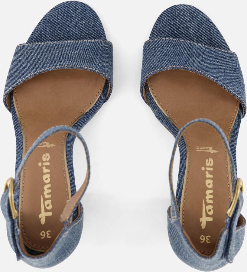 Tamaris Denim Sandalen met hak blauw Textiel Dames - Foto 2