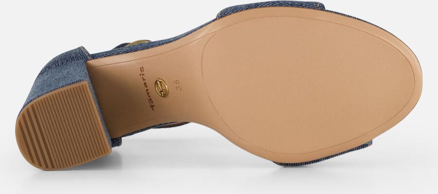 Tamaris Denim Sandalen met hak blauw Textiel Dames - Foto 5
