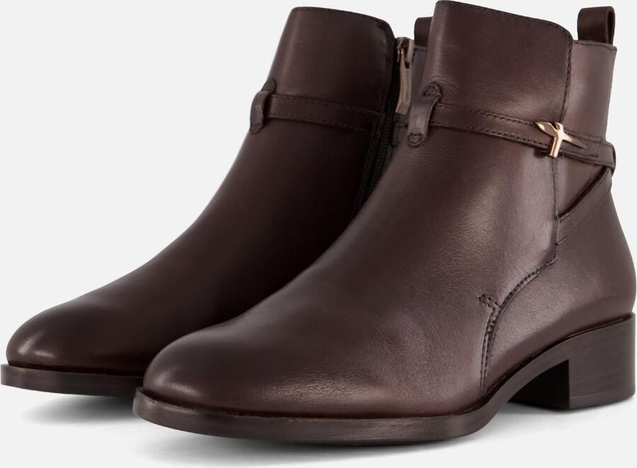 Tamaris Laarsjes blokhak business schoen ankleboots met t-logo decoratie