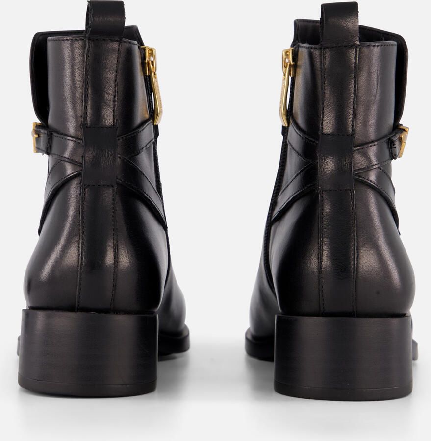 Tamaris Laarsjes blokhak business schoen ankleboots met t-logo decoratie