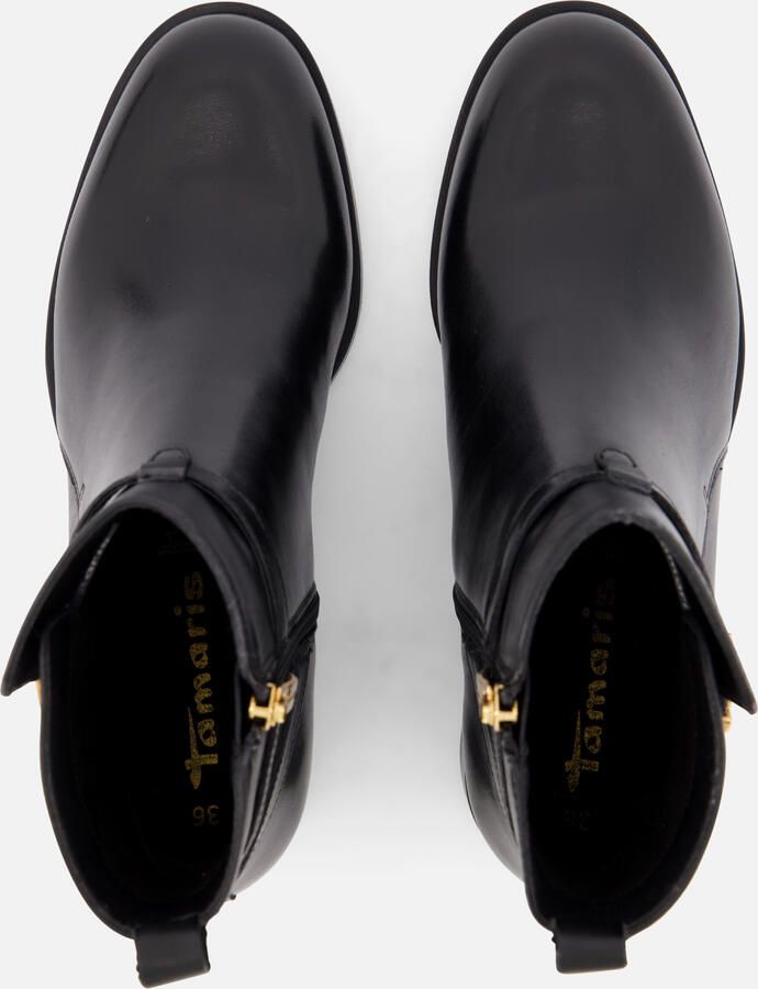 Tamaris Laarsjes blokhak business schoen ankleboots met t-logo decoratie - Foto 3