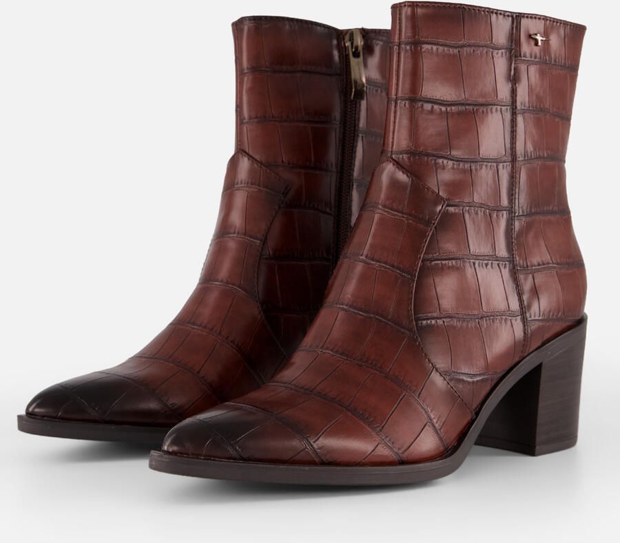 Tamaris Enkellaarzen croco bruin - Foto 2