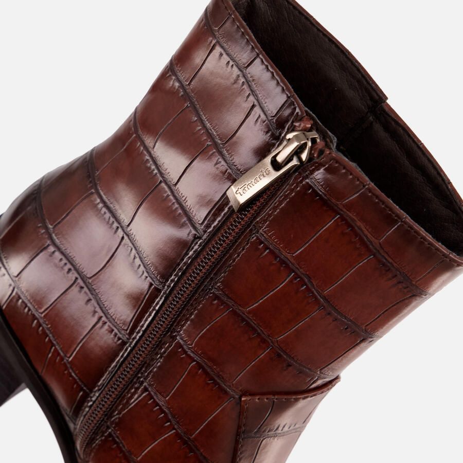 Tamaris Enkellaarzen croco bruin - Foto 3