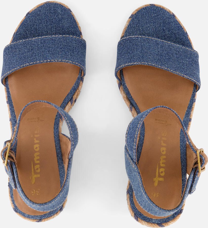 Tamaris Espadrilles met hak blauw Textiel Dames - Foto 3