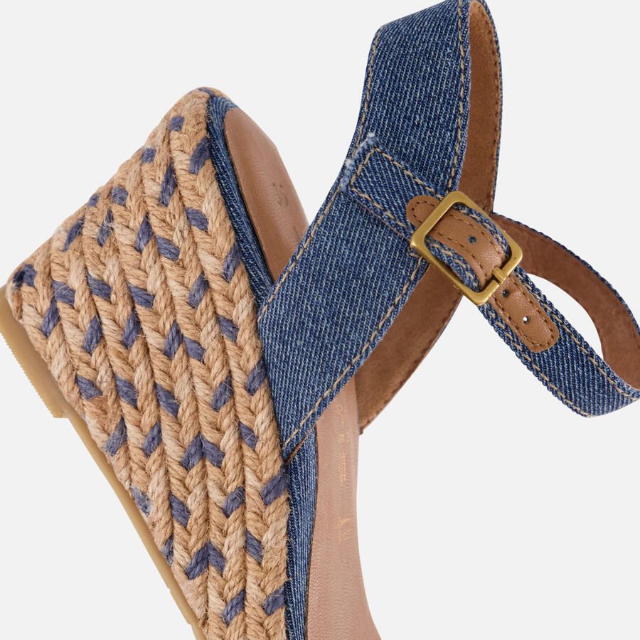 Tamaris Espadrilles met hak blauw Textiel Dames - Foto 2