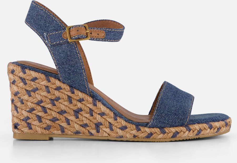 Tamaris Espadrilles met hak blauw Textiel Dames - Foto 4