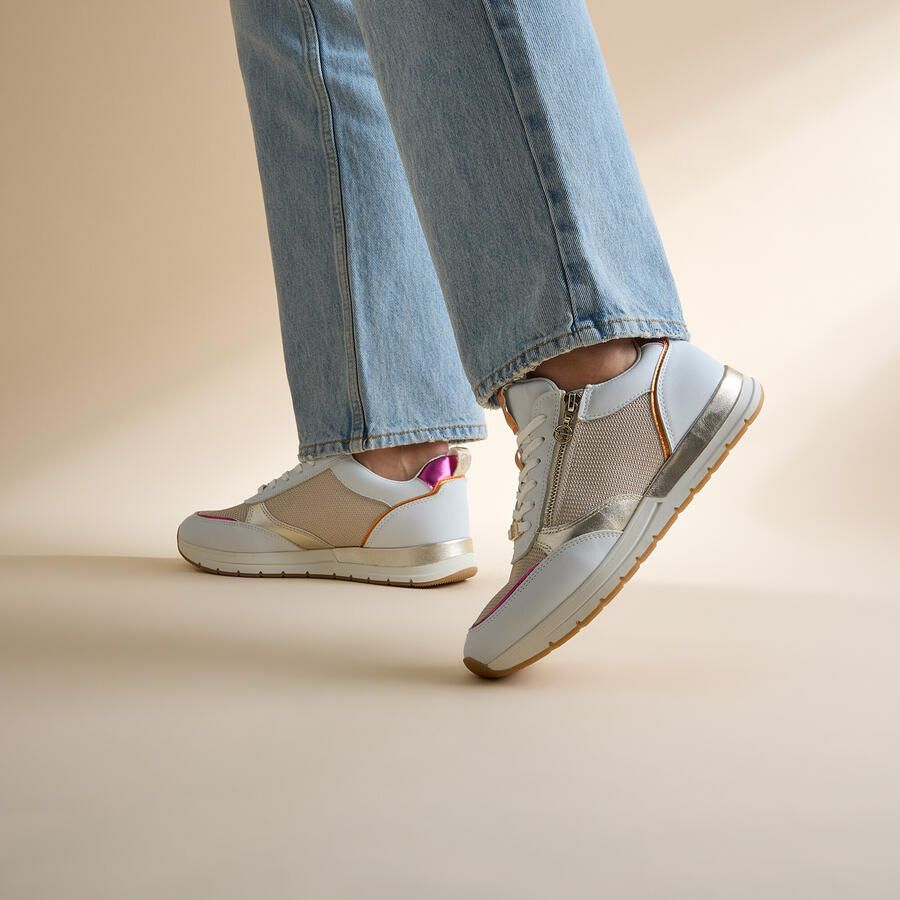 Tamaris Sneakers met sleehak Almina vrijetijdsschoen halfschoen in smalle vorm vegan verwerking