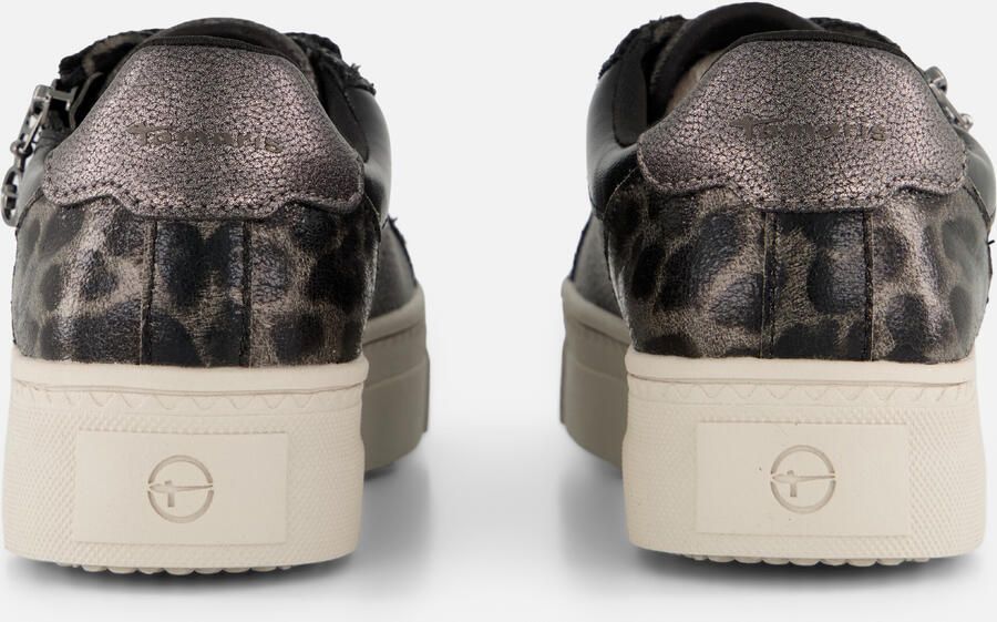 Tamaris Plateausneakers vrijetijdsschoen halfschoen veterschoen met inzetten en glinsterdetails - Foto 4