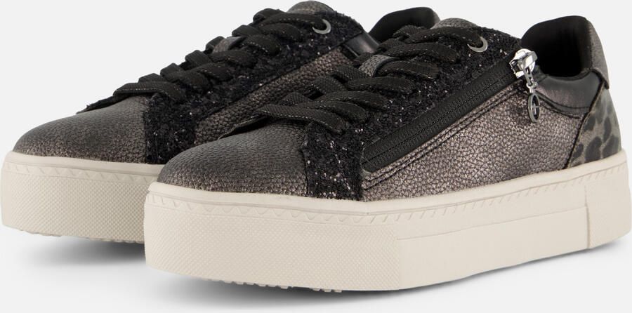 Tamaris Plateausneakers vrijetijdsschoen halfschoen veterschoen met inzetten en glinsterdetails - Foto 5