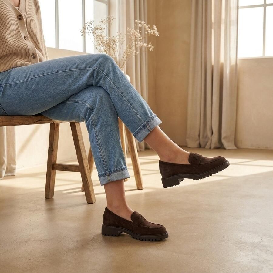 Tamaris Instappers blokhak loafer zakelijke schoen met touch it-uitrusting
