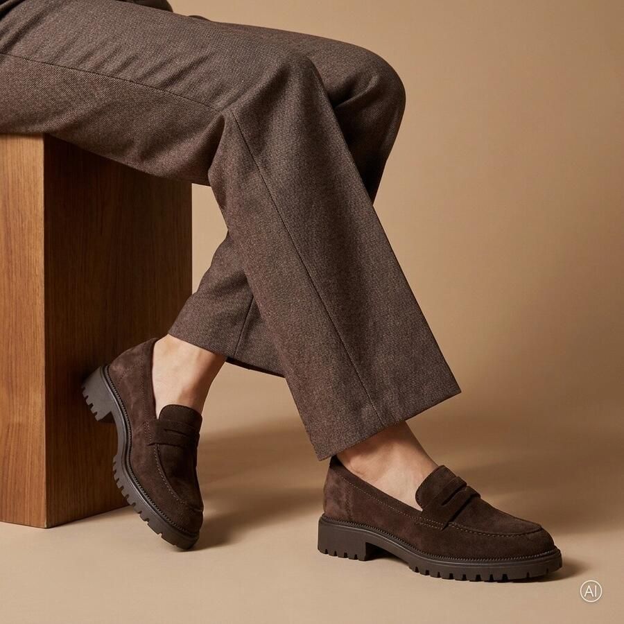 Tamaris Instappers blokhak loafer zakelijke schoen met touch it-uitrusting