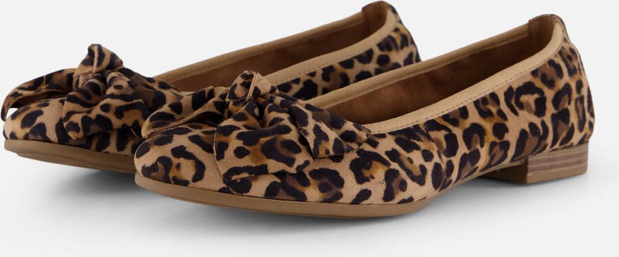 Tamaris Ballerina's van leer met strikdetail