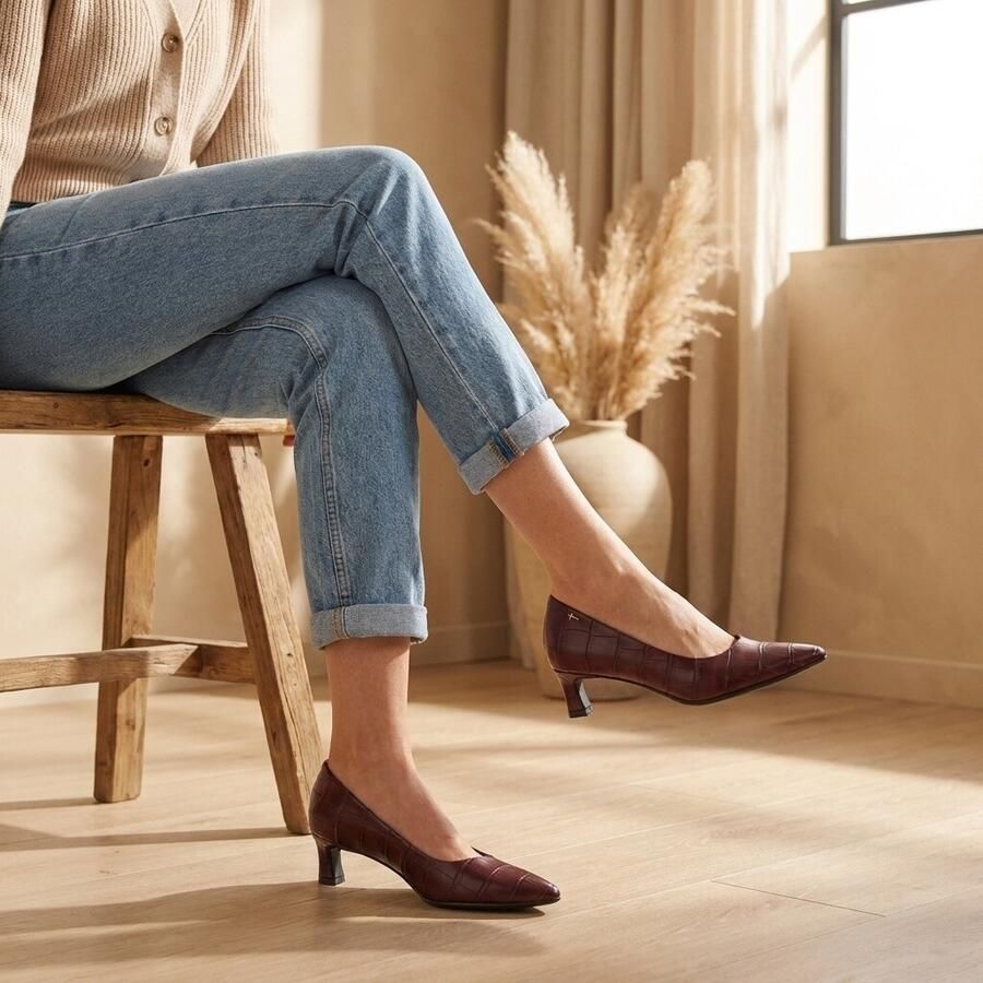 Tamaris 1-22351-47 552 Merlot Croco Pump Elegante Damespumps