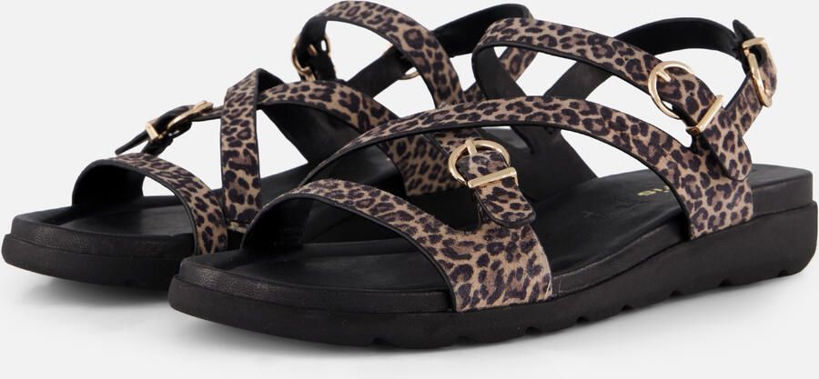 Tamaris Sandalen bruin Panterprint Suède