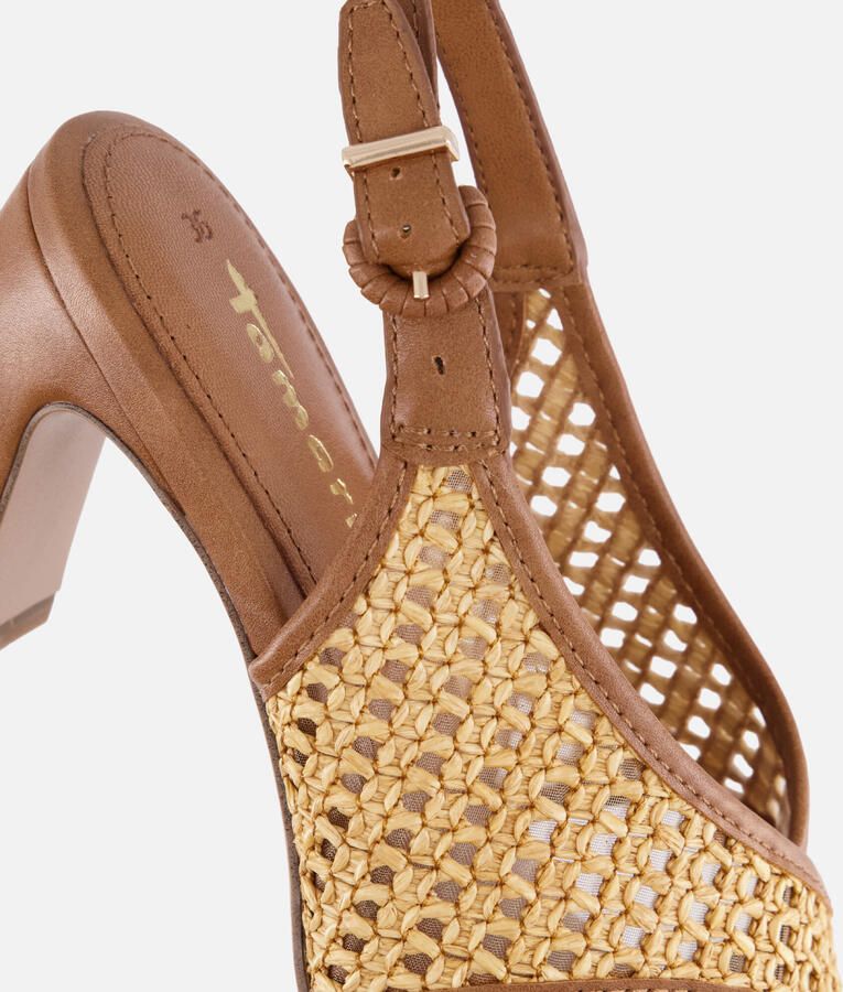 Tamaris Sandalen Met Hak cognac Raffia - Foto 3