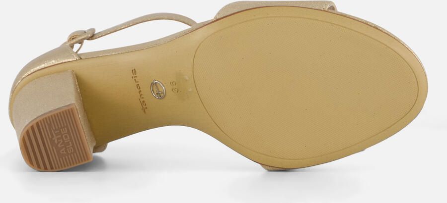 Tamaris Metallic Gouden Sandalette Feest Hakken Yellow Dames - Foto 5