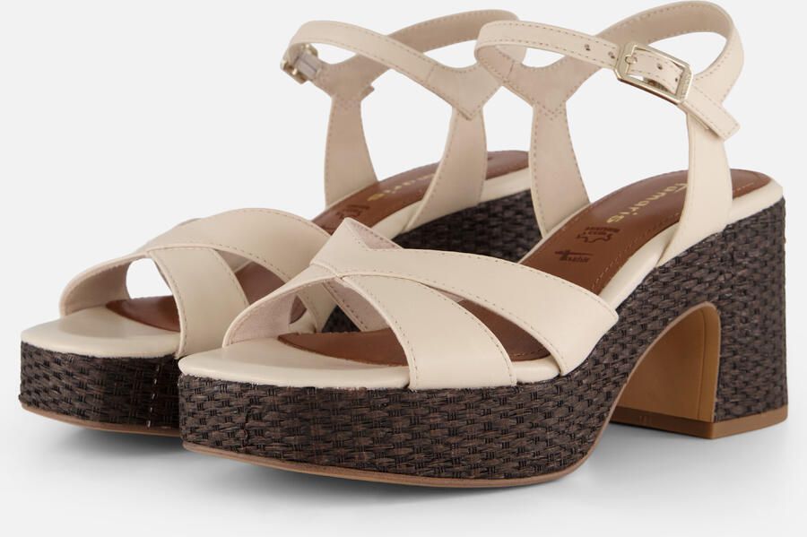 Tamaris Rieker Haksandalen wit Suède