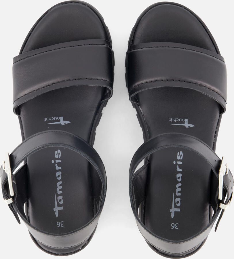 Tamaris Sandalen van leer met geprofileerde plateauzool - Foto 3
