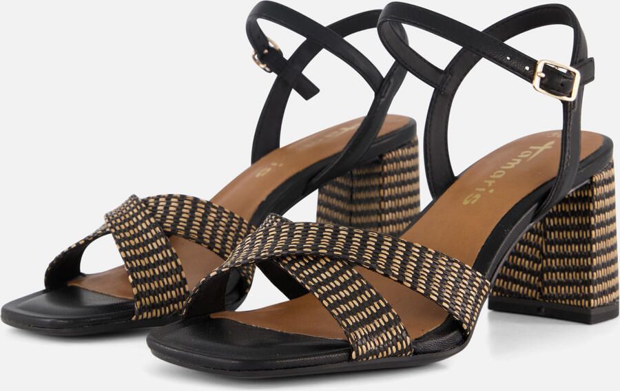 Tamaris Sandalen met hak zwart Textiel Dames - Foto 5