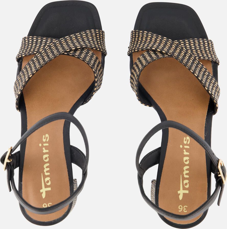 Tamaris Sandalen met hak zwart Textiel Dames - Foto 3