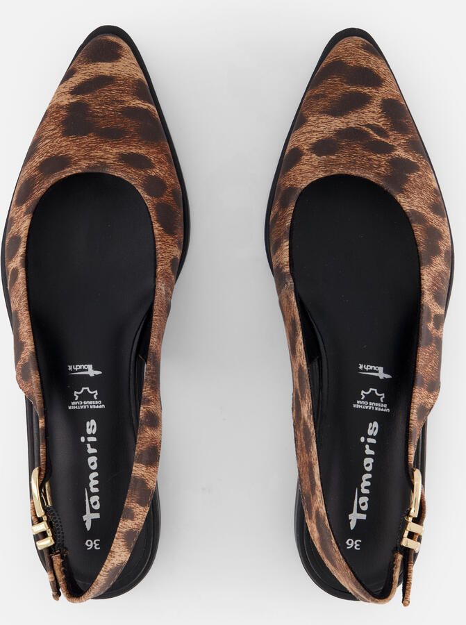 Tamaris Slingbacks bruin Panterprint Leer - Foto 3