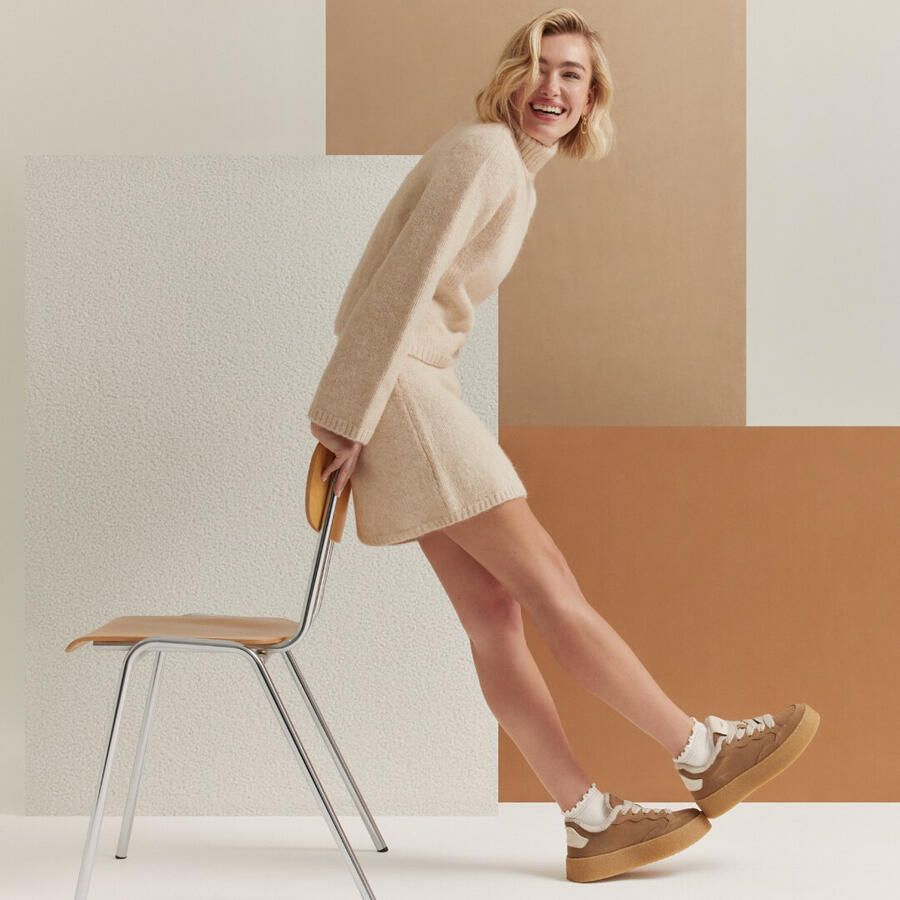 Tamaris Sneakers laag donkerbeige wit - Foto 7