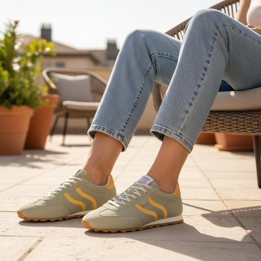 Tamaris dames sneaker 1-23614-46 771 dames lage schoenen leer groen - Foto 3