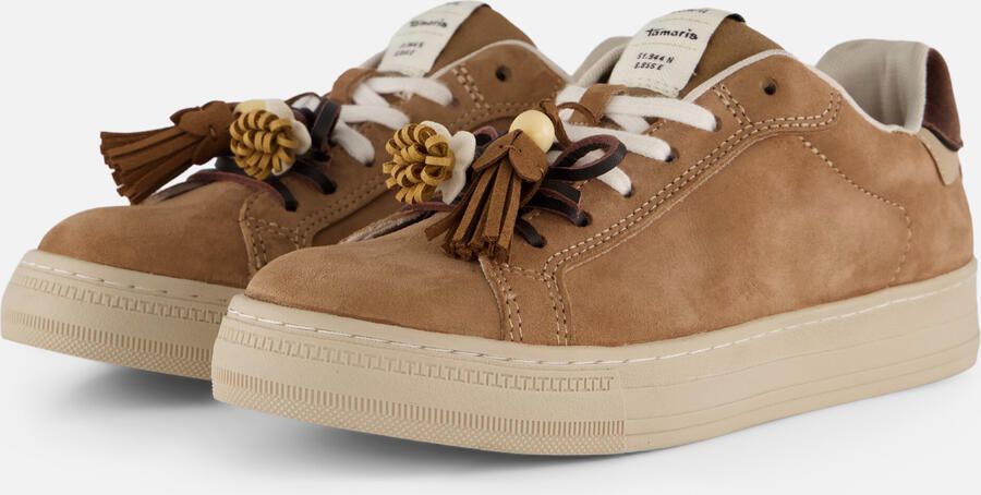Tamaris dames leren sneaker 1-23708-47-310 lage veterschoen voor dames bruin - Foto 6